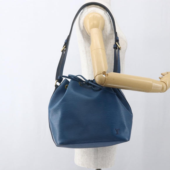 LOUIS VUITTON Epi Petit Noe Schultertasche Blau M44105 LV Auth 165161