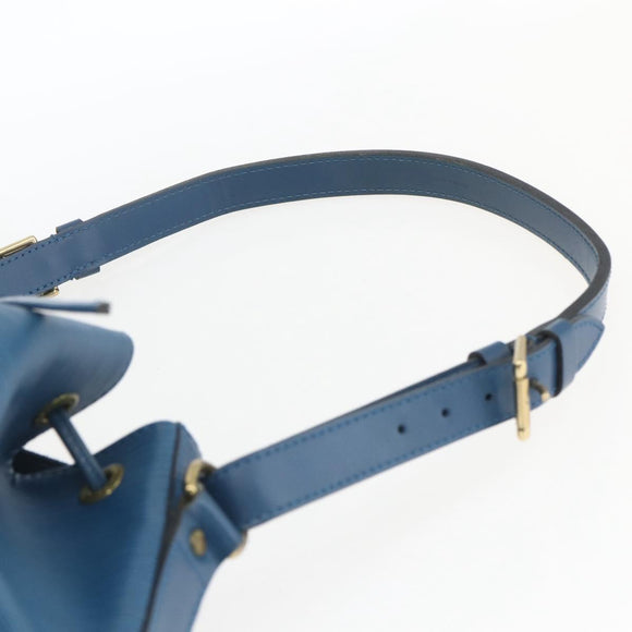 LOUIS VUITTON Epi Petit Noe Schultertasche Blau M44105 LV Auth 165161