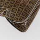FENDI Zucchino Canvas Mamma Baguette Shoulder Bag PVC Brown Gold Auth 165168-9