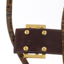 FENDI Zucchino Canvas Mamma Baguette Shoulder Bag PVC Brown Gold Auth 165168-19