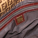 FENDI Zucchino Canvas Mamma Baguette Shoulder Bag PVC Brown Gold Auth 165168-21