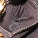FENDI Zucchino Canvas Mamma Baguette Shoulder Bag PVC Brown Gold Auth 165168-11