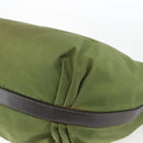 PRADA Shoulder Bag Nylon Leather Khaki Gold Auth 165173-15