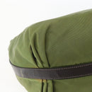 PRADA Shoulder Bag Nylon Leather Khaki Gold Auth 165173-16