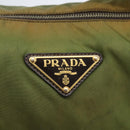 PRADA Shoulder Bag Nylon Leather Khaki Gold Auth 165173-17