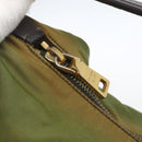 PRADA Shoulder Bag Nylon Leather Khaki Gold Auth 165173-10