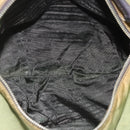 PRADA Shoulder Bag Nylon Leather Khaki Gold Auth 165173-11