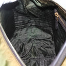 PRADA Shoulder Bag Nylon Leather Khaki Gold Auth 165173-21