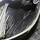 PRADA Shoulder Bag Nylon Leather Khaki Gold Auth 165173-22