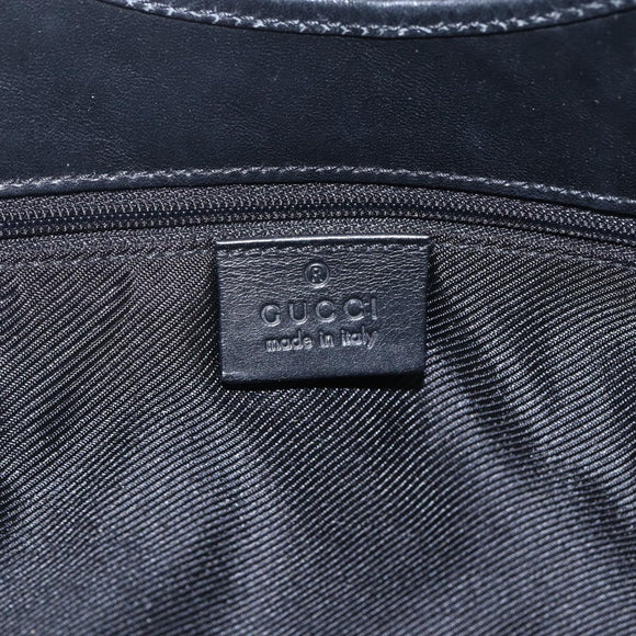 GUCCI GG Canvas Jackie Shoulder Bag Black Silver 01719 Auth 165174V