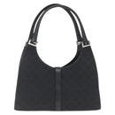 GUCCI GG Canvas Jackie Shoulder Bag Black Silver 01719 Auth 165174V-2