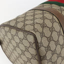GUCCI GG Supreme Web Sherry Line Boston Bag PVC Beige Gold 39 02 007 Auth 165177-11