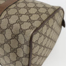 GUCCI GG Supreme Web Sherry Line Boston Bag PVC Beige Gold 39 02 007 Auth 165177-12