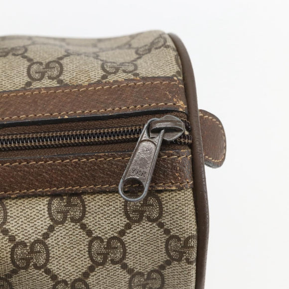 GUCCI GG Supreme Web Sherry Line Boston Bag PVC Beige Gold 39 02 007 Auth 165177