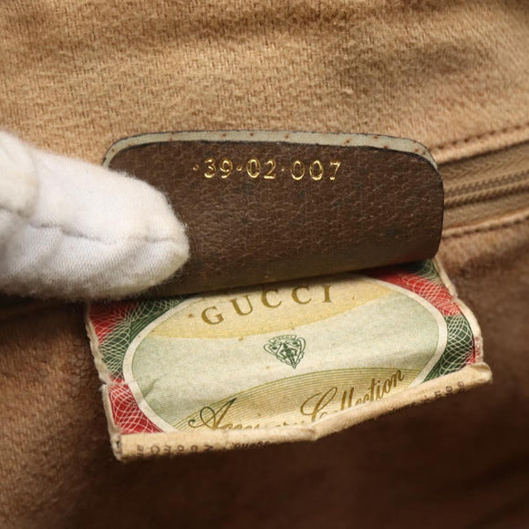 GUCCI GG Supreme Web Sherry Line Boston Bag PVC Beige Gold 39 02 007 Auth 165177