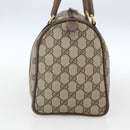GUCCI GG Supreme Web Sherry Line Boston Bag PVC Beige Gold 39 02 007 Auth 165177-5