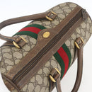 GUCCI GG Supreme Web Sherry Line Boston Bag PVC Beige Gold 39 02 007 Auth 165177-6