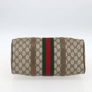 GUCCI GG Supreme Web Sherry Line Boston Bag PVC Beige Gold 39 02 007 Auth 165177-9