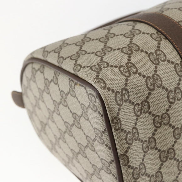 GUCCI GG Supreme Web Sherry Line Bag PVC Beige Gold 40 02 007 Auth 165178