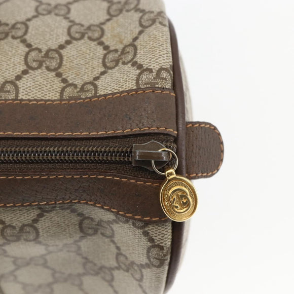 GUCCI GG Supreme Web Sherry Line Bag PVC Beige Gold 40 02 007 Auth 165178