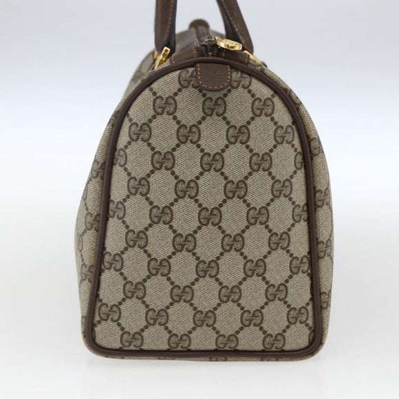 GUCCI GG Supreme Web Sherry Line Bag PVC Beige Gold 40 02 007 Auth 165178
