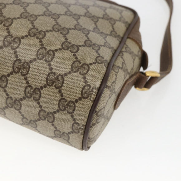 GUCCI GG Supreme Web Sherry Line Bag PVC Beige Gold 56 02 088 Auth 165182