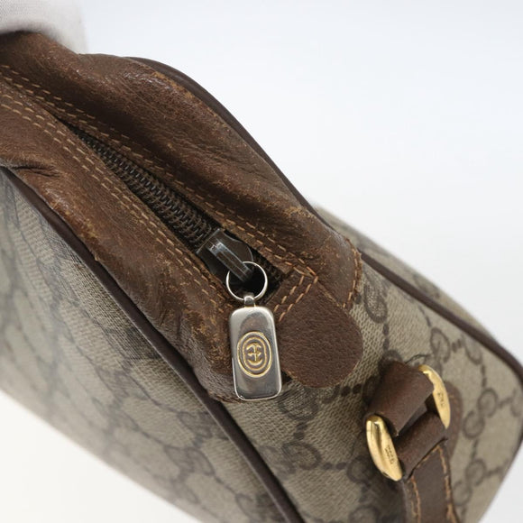 GUCCI GG Supreme Web Sherry Line Bag PVC Beige Gold 56 02 088 Auth 165182