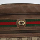 GUCCI GG Supreme Web Sherry Line Bag PVC Beige Gold 56 02 088 Auth 165182-18