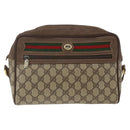 GUCCI GG Supreme Web Sherry Line Bag PVC Beige Gold 56 02 088 Auth 165182-13
