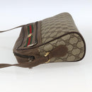 GUCCI GG Supreme Web Sherry Line Bag PVC Beige Gold 56 02 088 Auth 165182-3