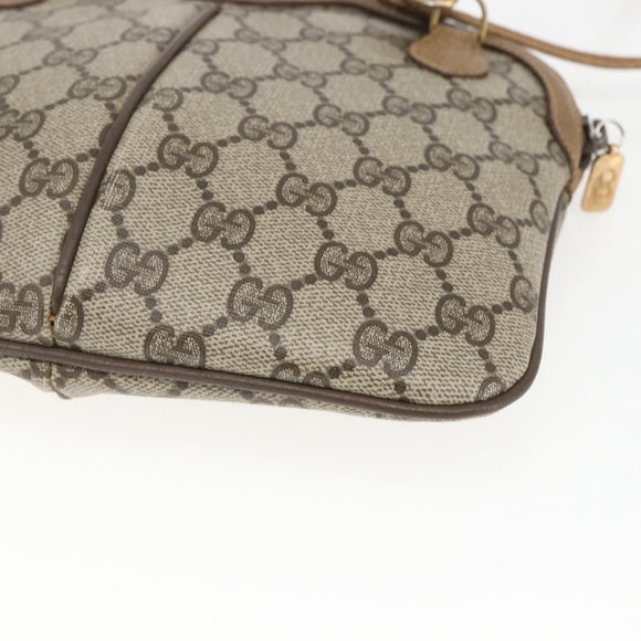 GUCCI GG Supreme Web Sherry Line Bag PVC Beige Gold 98 02 047 Auth 165184