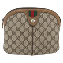 GUCCI GG Supreme Web Sherry Line Bag PVC Beige Gold 98 02 047 Auth 165184-13