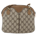 GUCCI GG Supreme Web Sherry Line Bag PVC Beige Gold 98 02 047 Auth 165184-2