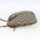 GUCCI GG Supreme Web Sherry Line Bag PVC Beige Gold 98 02 047 Auth 165184-3