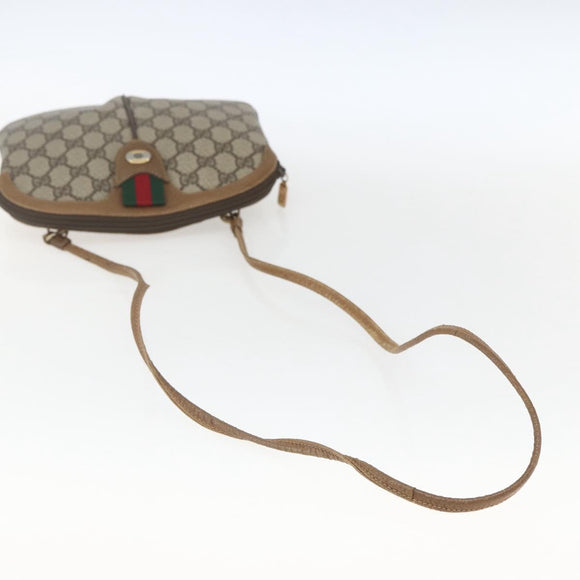 GUCCI GG Supreme Web Sherry Line Bag PVC Beige Gold 98 02 047 Auth 165184