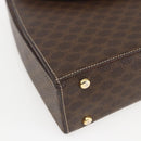 CELINE Macadam Canvas Hand Bag PVC Leather Brown Gold Auth 165186-14