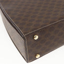 CELINE Macadam Canvas Hand Bag PVC Leather Brown Gold Auth 165186-16