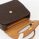 CELINE Macadam Canvas Hand Bag PVC Leather Brown Gold Auth 165186-10