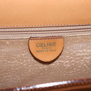 CELINE Macadam Canvas Hand Bag PVC Leather Brown Gold Auth 165186-17