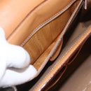 CELINE Macadam Canvas Hand Bag PVC Leather Brown Gold Auth 165186-21