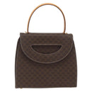 CELINE Macadam Canvas Hand Bag PVC Leather Brown Gold Auth 165186-13