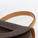 CELINE Macadam Canvas Hand Bag PVC Leather Brown Gold Auth 165186-8