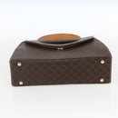 CELINE Macadam Canvas Hand Bag PVC Leather Brown Gold Auth 165186-5