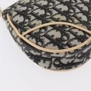 Christian Dior Trotter Canvas Saddle Pouch Pouch PVC Black Silver Auth 165188V-16
