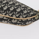 Christian Dior Trotter Canvas Saddle Pouch Pouch PVC Black Silver Auth 165188V-17