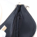 Christian Dior Trotter Canvas Saddle Pouch Pouch PVC Black Silver Auth 165188V-19