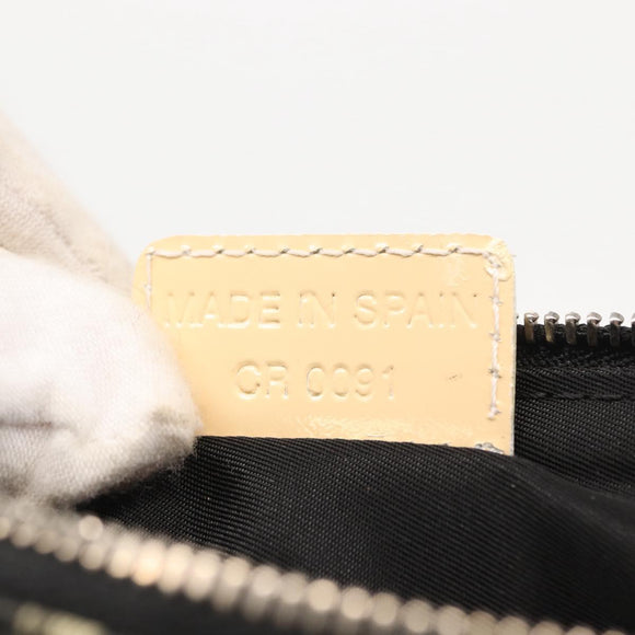 Christian Dior Trotter Canvas Saddle Pouch Pouch PVC Black Silver Auth 165188V