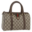 GUCCI GG Supreme Web Sherry Line Bag PVC Beige Gold 40 02 006 Auth 165192-1