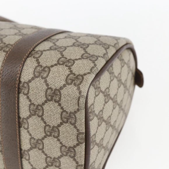 GUCCI GG Supreme Web Sherry Line Bag PVC Beige Gold 40 02 006 Auth 165192
