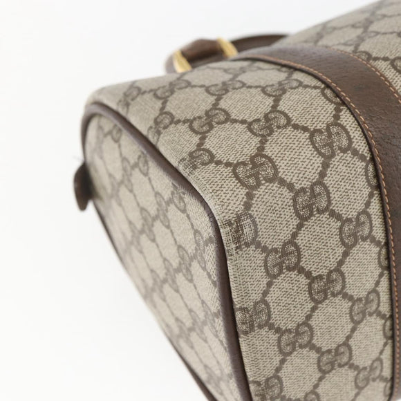 GUCCI GG Supreme Web Sherry Line Bag PVC Beige Gold 40 02 006 Auth 165192